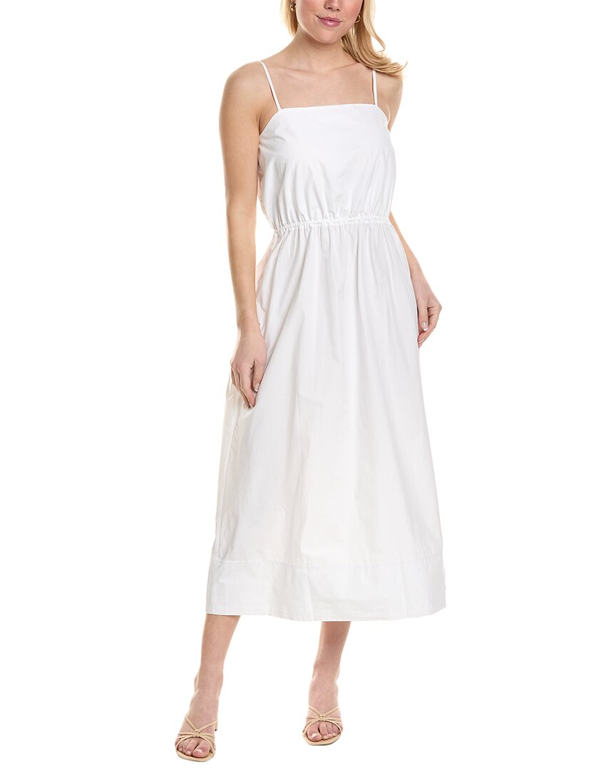 Shop Stateside Heavy Poplin Open Back Sleeveless Midi Dress In White