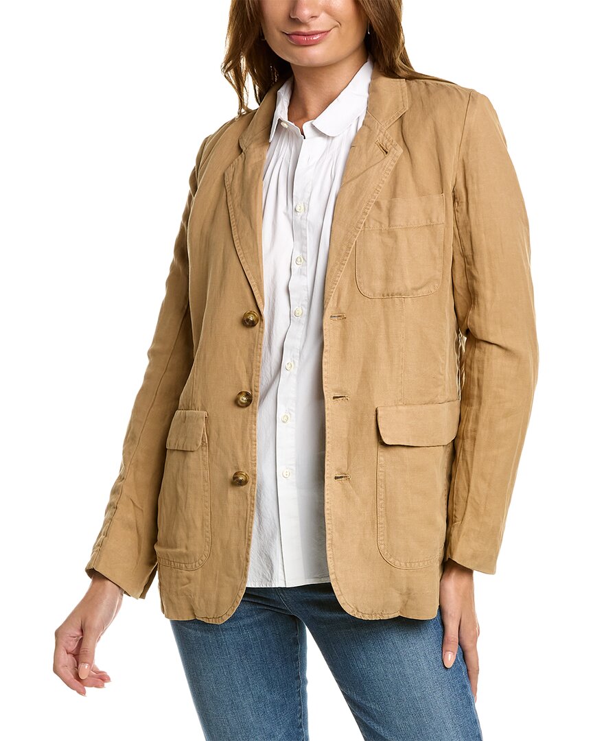 Shop Alex Mill Suitish Linen-blend Blazer In Brown