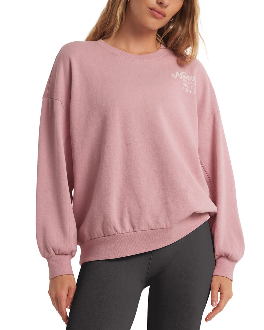 Z Supply Oversized Manifest Sweatshirt In Pink