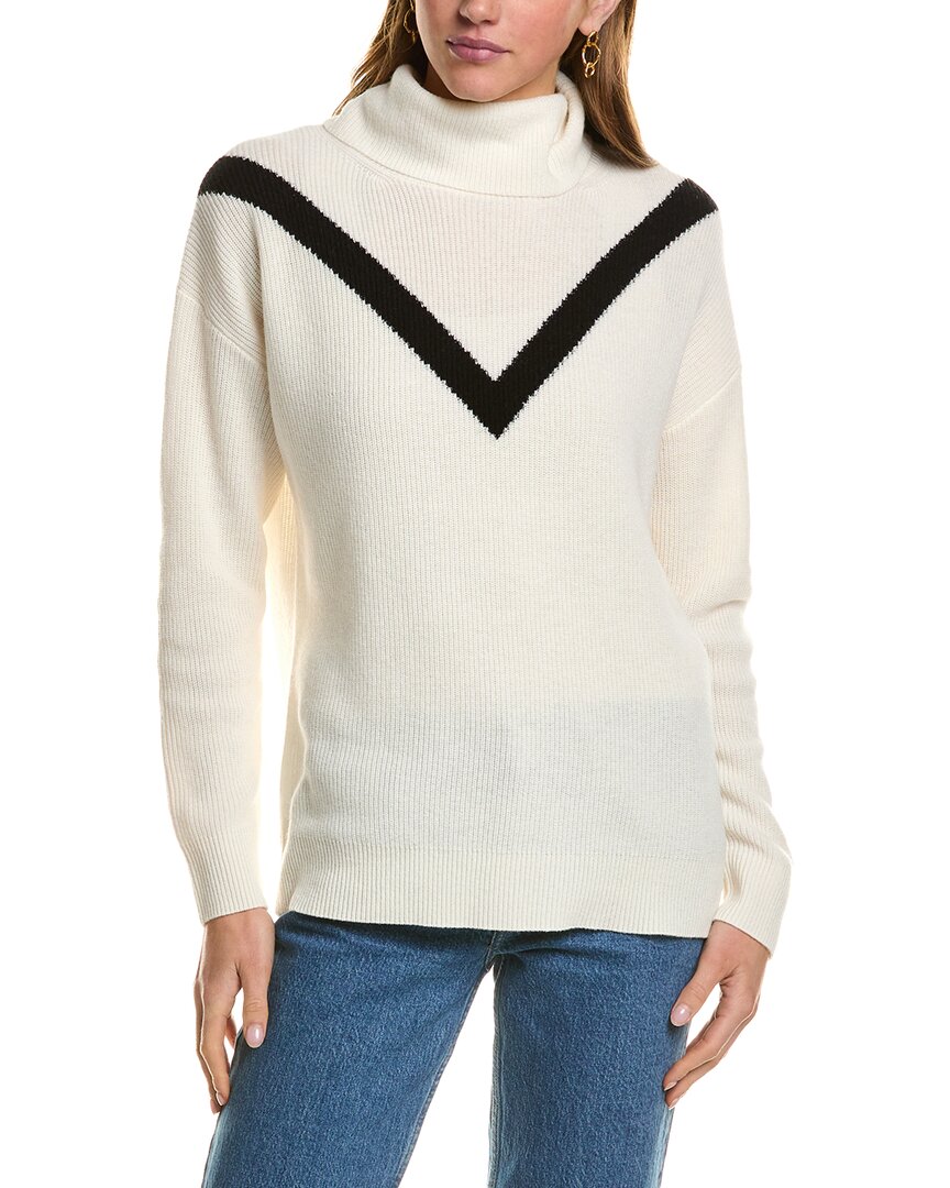 Kier + J Turtleneck Wool & Cashmere-blend Sweater In White