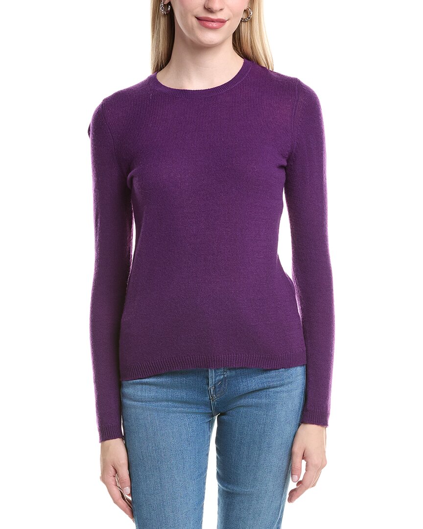 Forte Cashmere Crewneck Cashmere Sweater In Purple