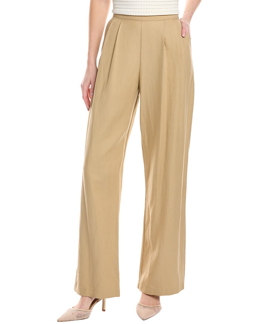 ENZA COSTA ENZA COSTA TWILL PLEATED LINEN-BLEND PANT