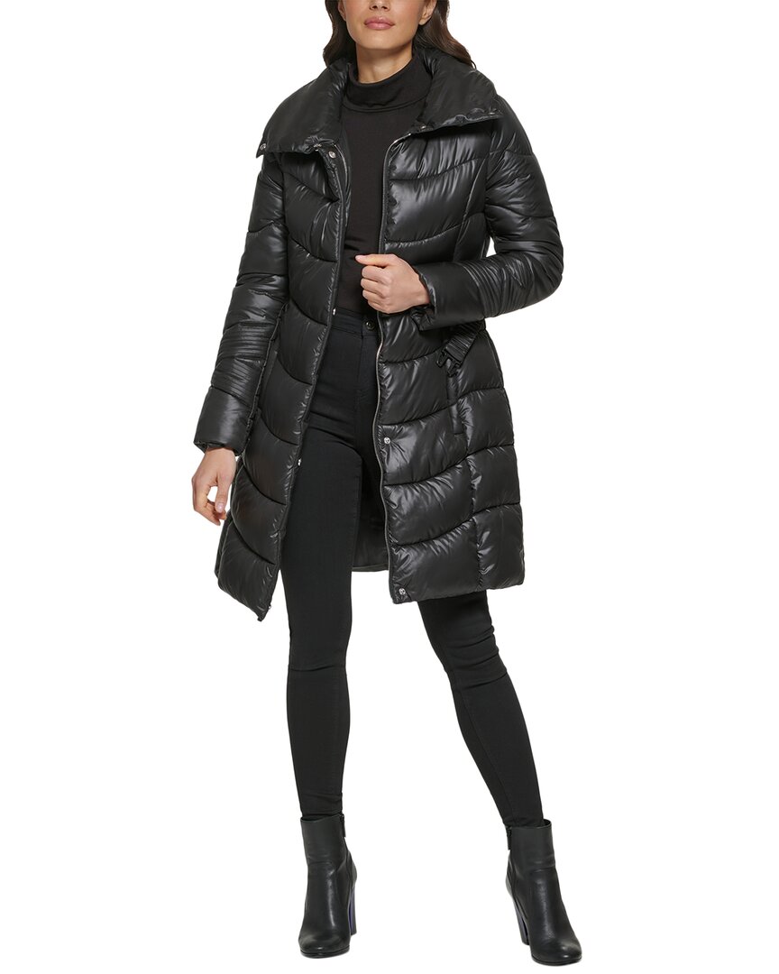 Kenneth Cole Puffer Coat In Black ModeSens