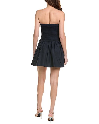 Poplin Tube Flared Mini Dress
