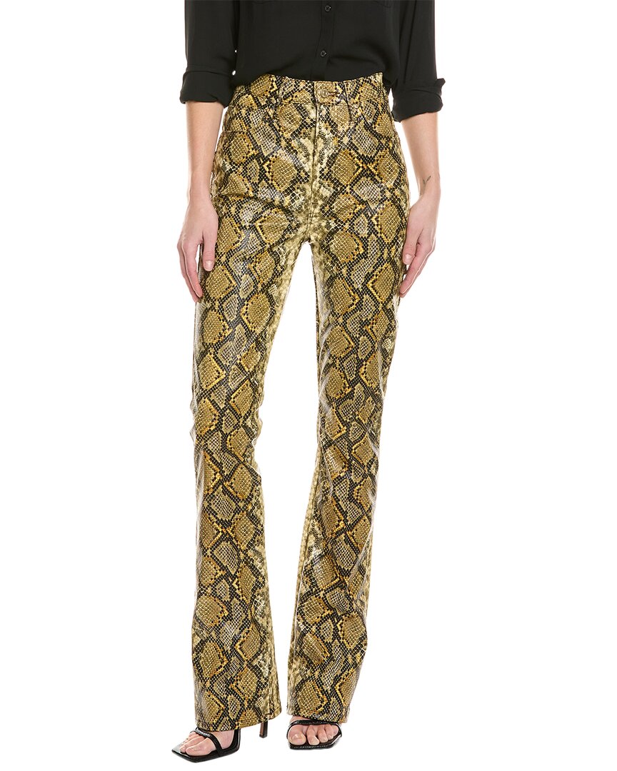 Mother High-waist Smokin Double Heel Striking Beauty Flare Jean In Yellow