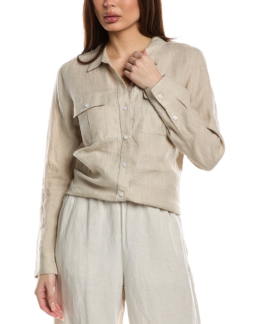 Tommy Bahama Coastalina Utility Linen Shirt In Brown