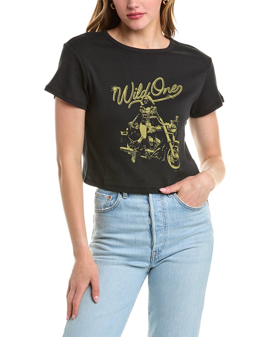 Shop Girl Dangerous Wild One Crop T-shirt In Black