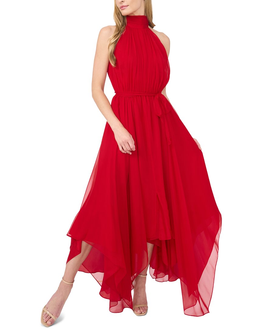 Ted Baker Halter Neck Handkerchief Hem Midi Dress In Red