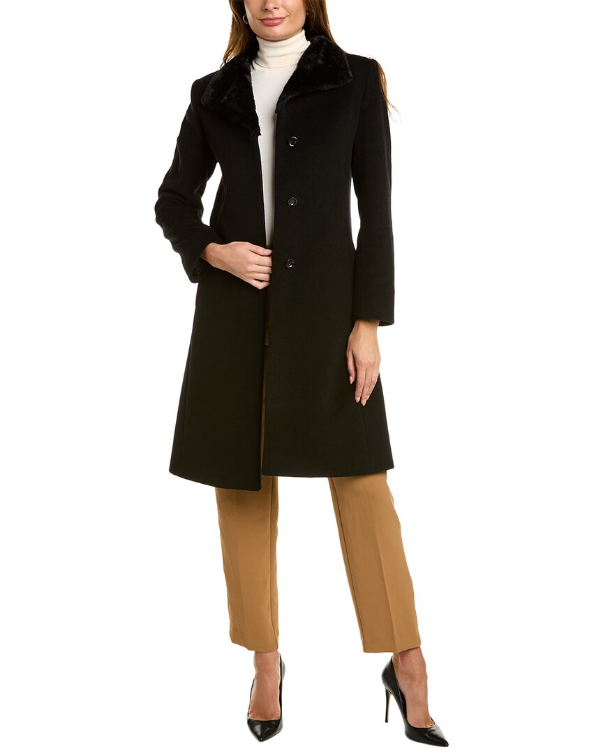 Shop Cinzia Rocca Icons Wool & Cashmere-blend Coat In Black