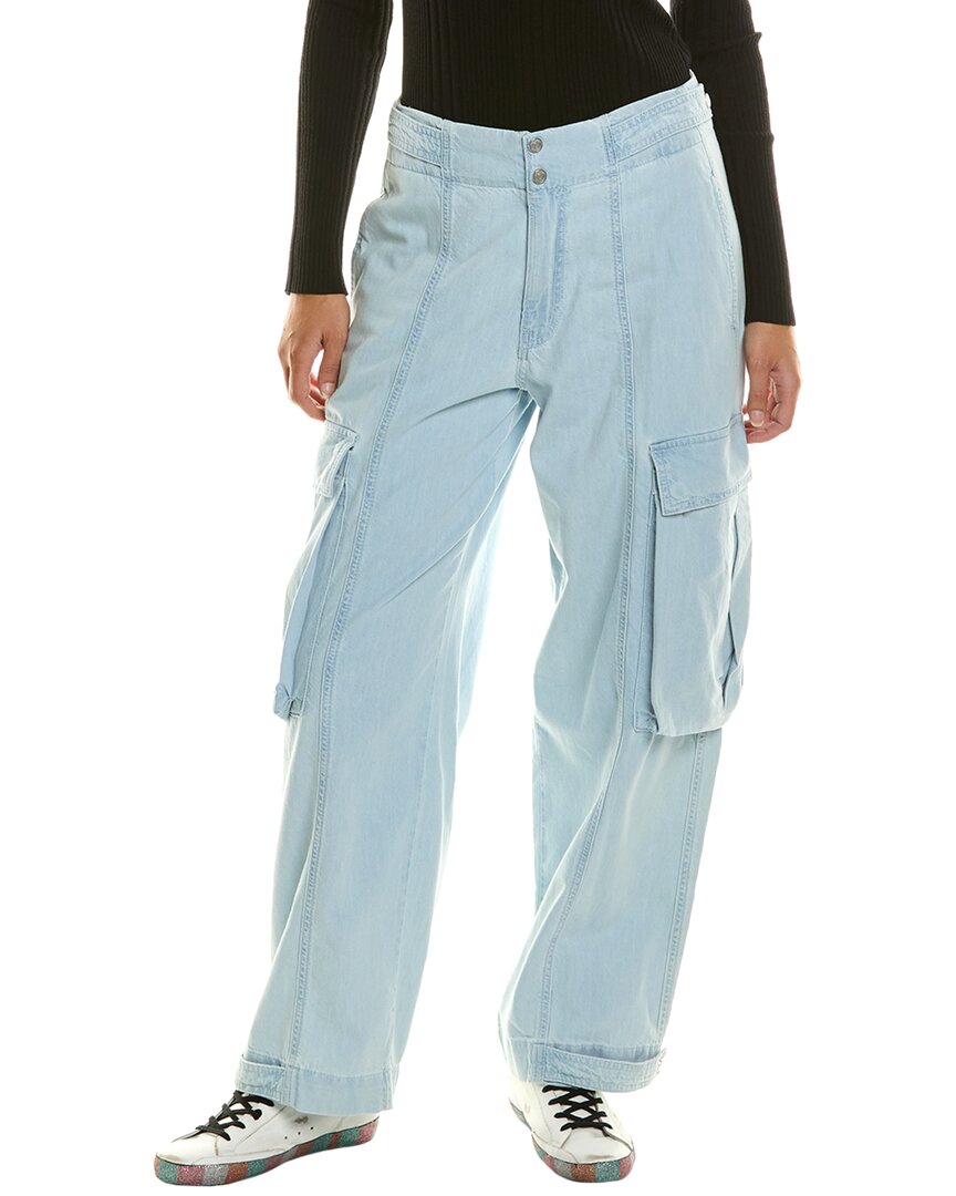 Frame Wide-leg Cargo Side Pocket Jeans In Blue
