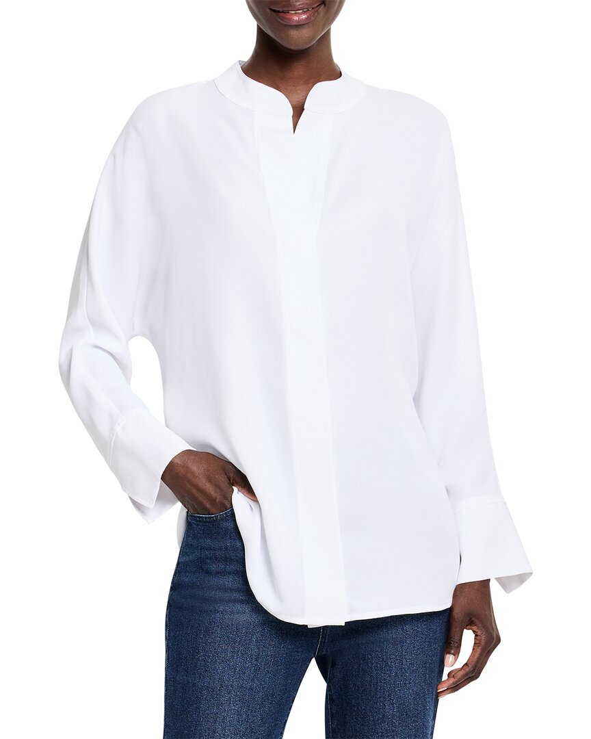 Nic + Zoe Nic+zoe Flow Easy Fit Button-up Shirt In White