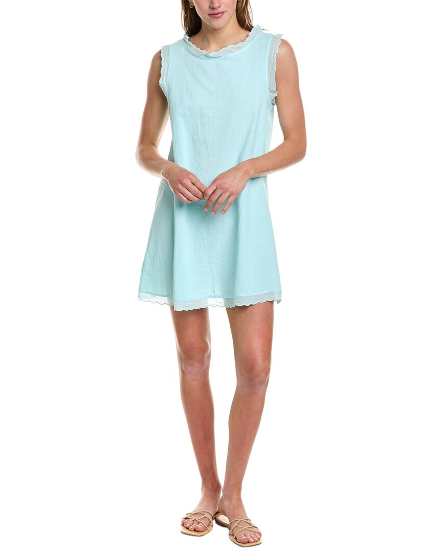 Lyra & Co . Textured A-line Shift Dress In Blue