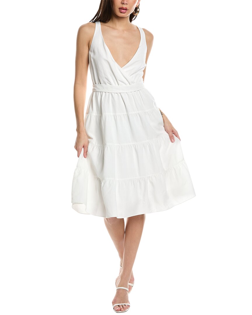 Amanda Uprichard Cortland Linen Midi Dress In White