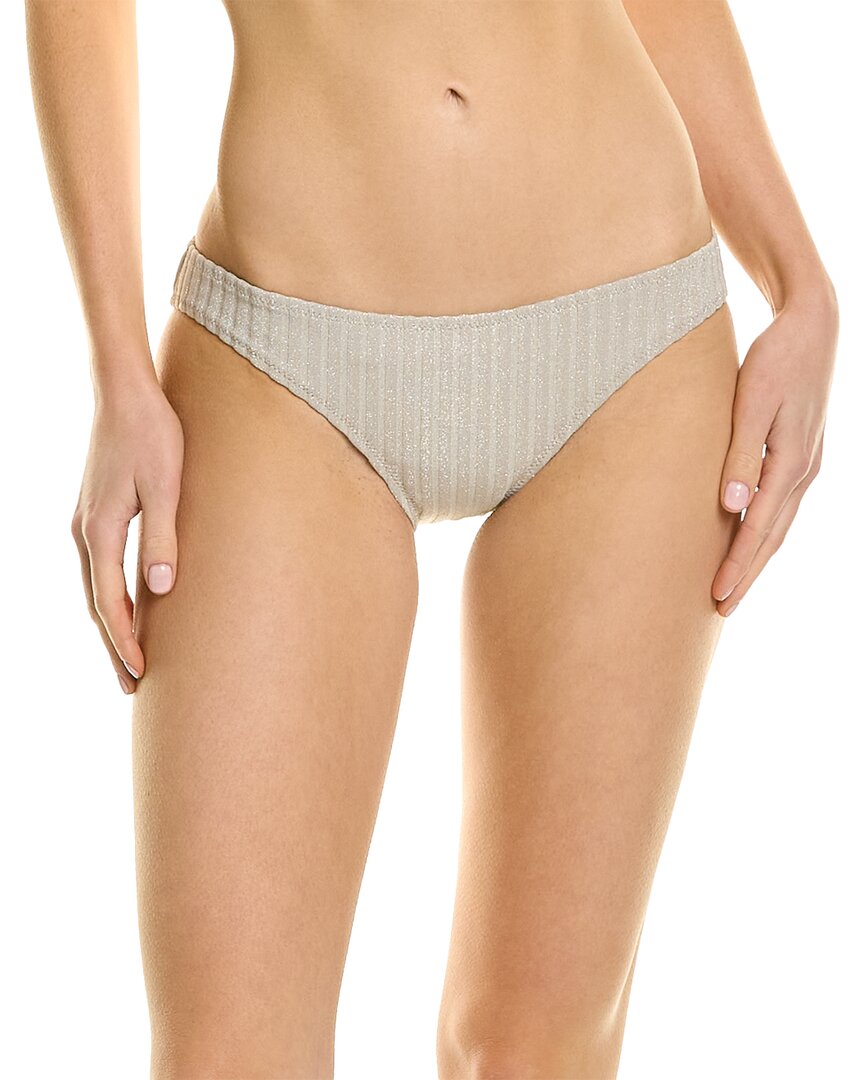 Shop Solid & Striped The Eva Bikini Bottom In Silver