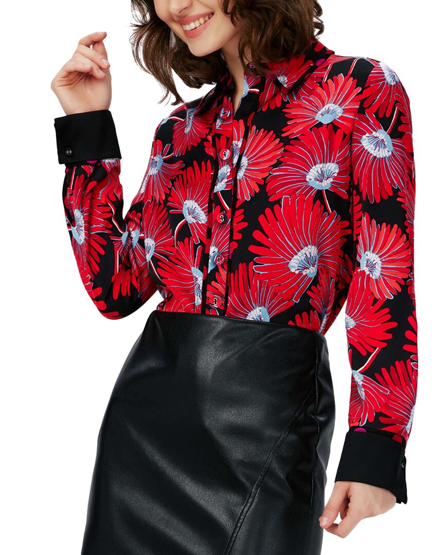Diane Von Furstenberg Yulia Blouse In Red