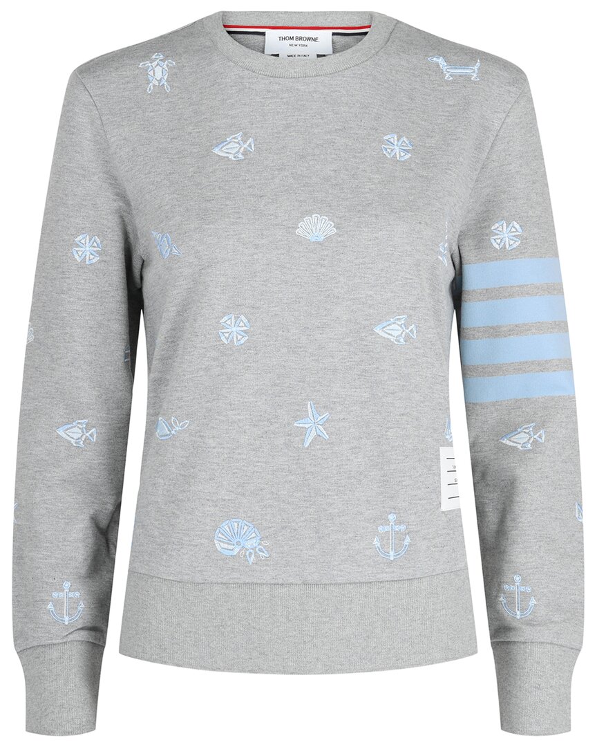 Thom Browne Nautical Embroidered French Terry Sweatshirt