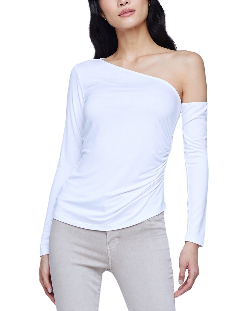 L Agence L'agence Hattie One-shoulder Top In White