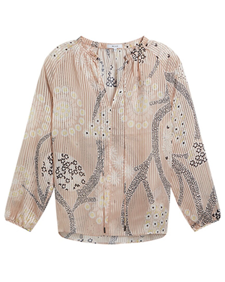 Reiss Hailey Paisley Print Blouse In Brown