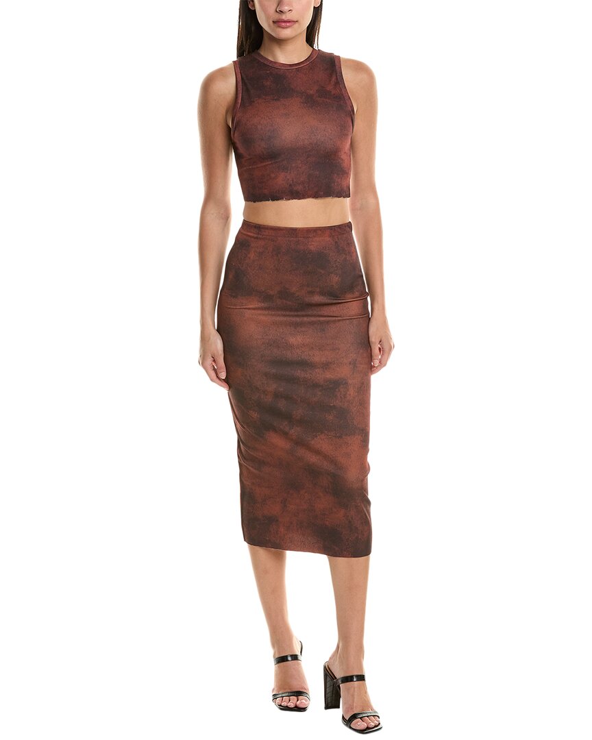 Shop Lyra & Co . 2pc Top & Skirt Set In Brown