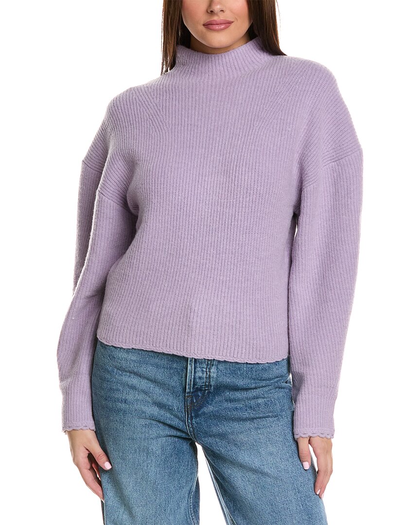 Shop 3.1 Phillip Lim Scallop Trim Alpaca & Wool-blend Top In Purple