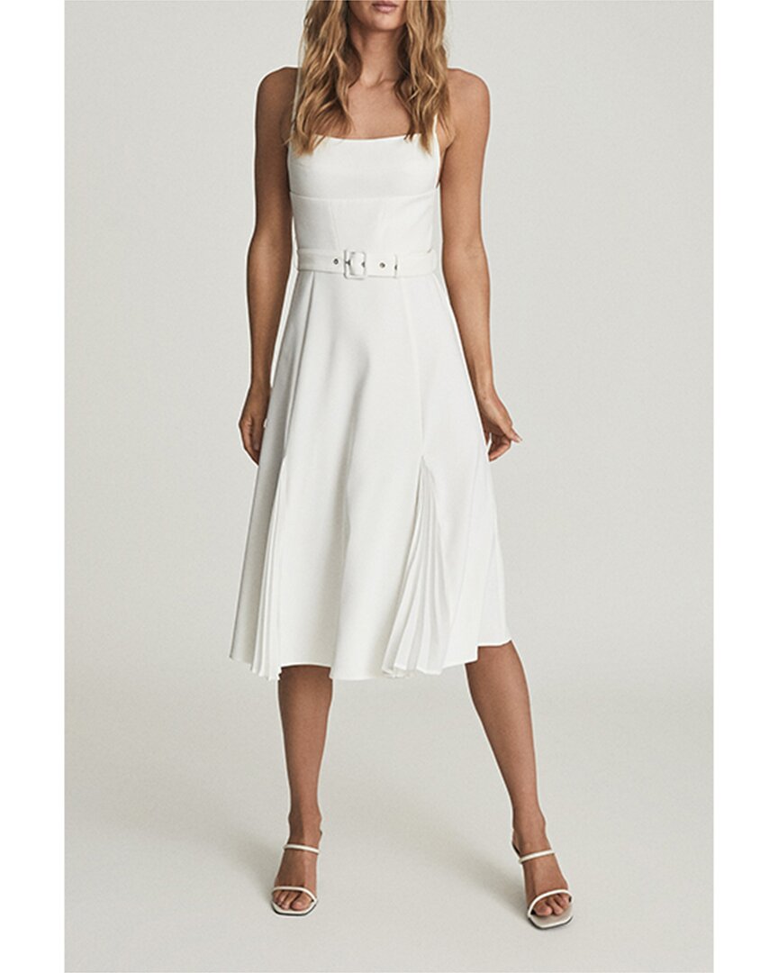Reiss Tamsyn Strappy Lace Panel Midi Dress In White ModeSens