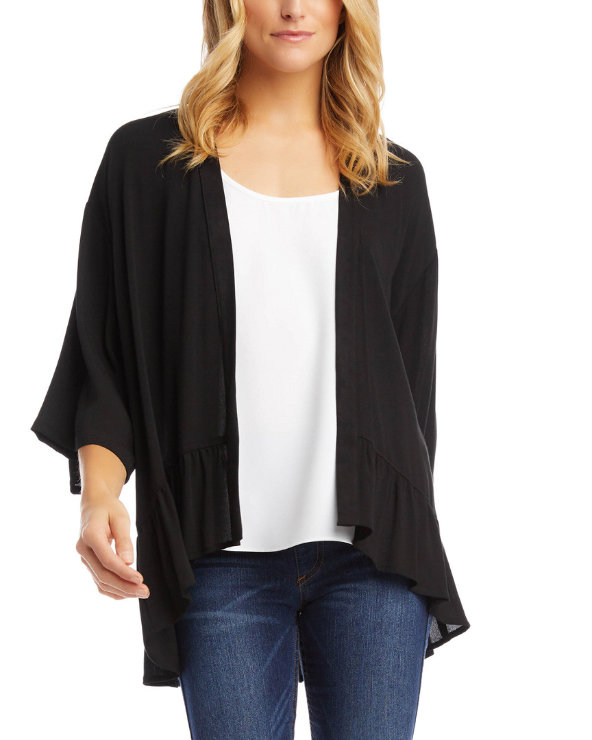 Image of Karen Kane Open Front Ruffle Cardigan