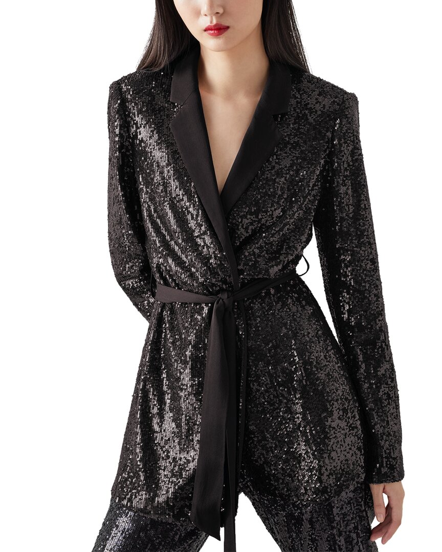 Lk Bennett Shimmer Jacket In Black