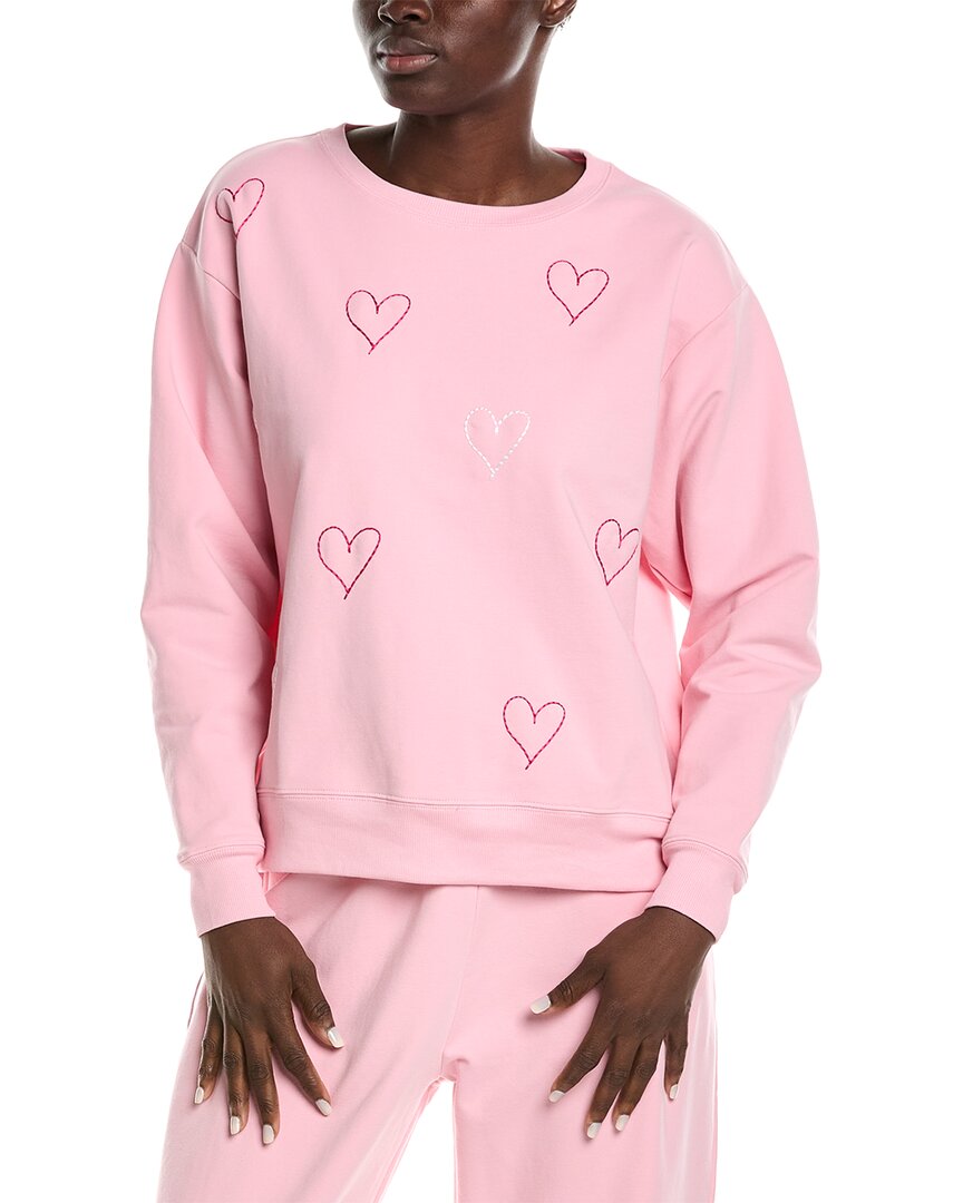 Chrldr Heart Stitch Sweatshirt In Pink