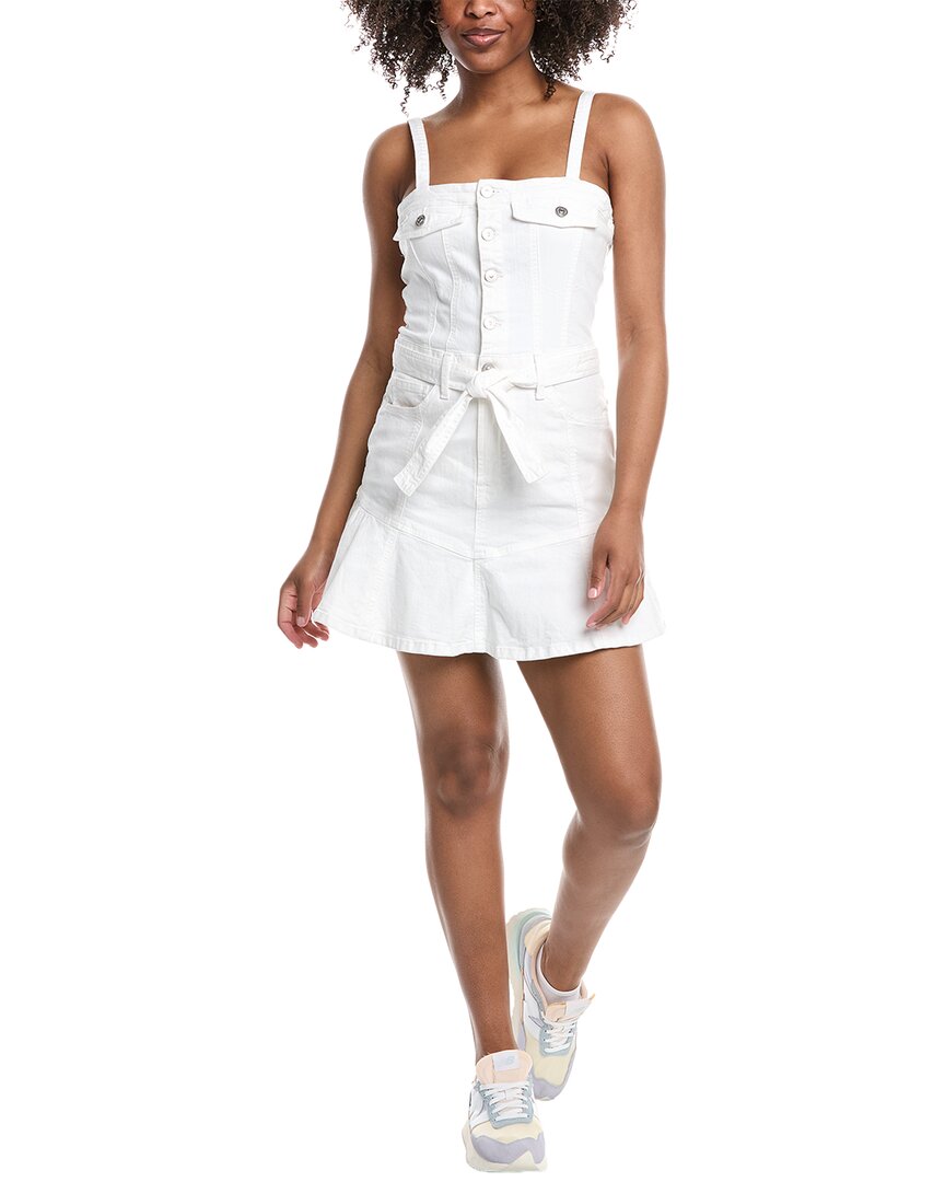 7 For All Mankind Flounce Mini Dress In White