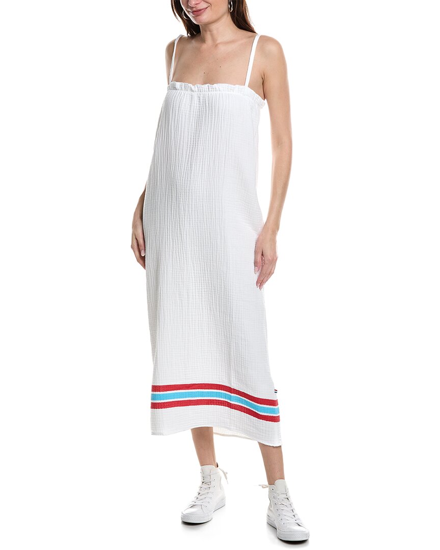 Shop Sol Angeles Crepe Stripe Paperbag Maxi Dress In White