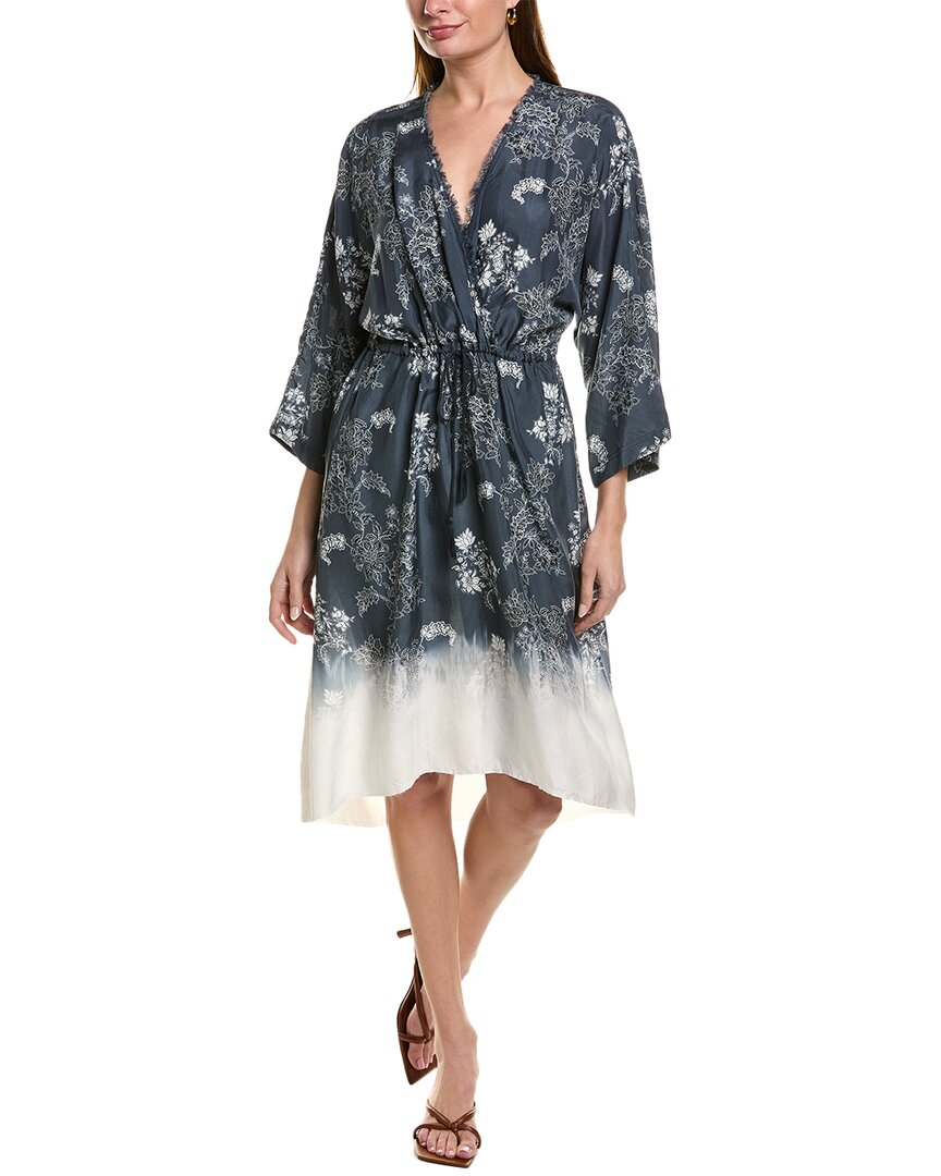 Shop Go By Go Silk Go> By Gosilk Go Casual Silk Kimono Dress In Blue