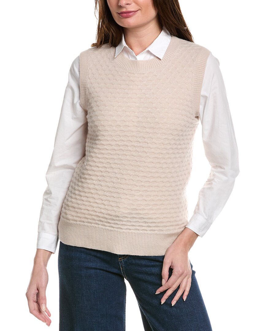 Sail To Sable Textured Wool Sweater Vest In Beige