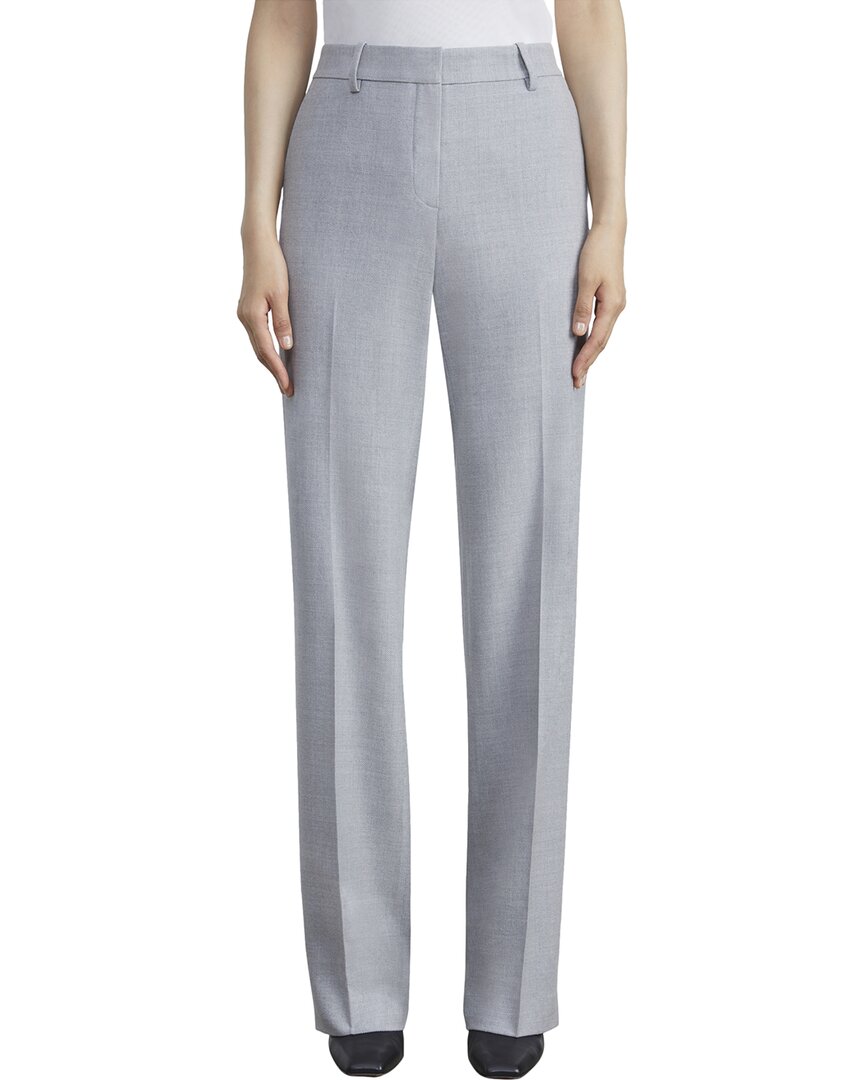 Lafayette 148 Virgin Wool Gates Pant In Grey Heather In Gray