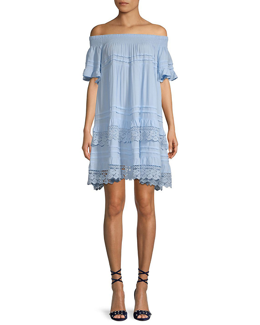 Image of st Sight Crochet Lace Off-The-Shoulder A-Line Dress