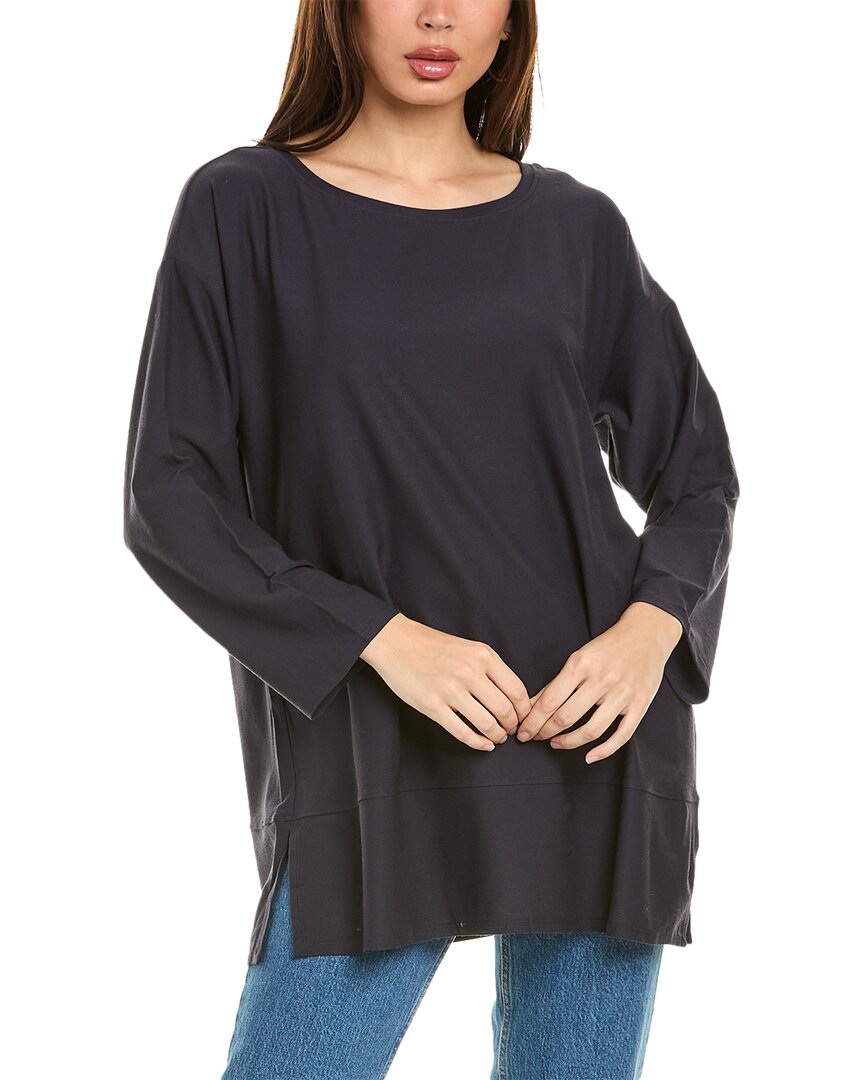 Eileen Fisher Ballet Neck Tunic In Navy