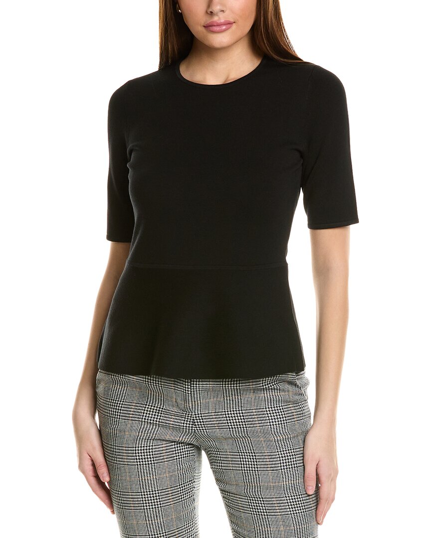St John St. John Peplum Top In Black