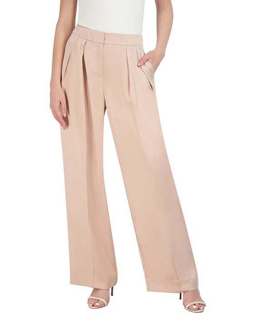 Bcbgmaxazria Plated Wide Leg Pant In Gold
