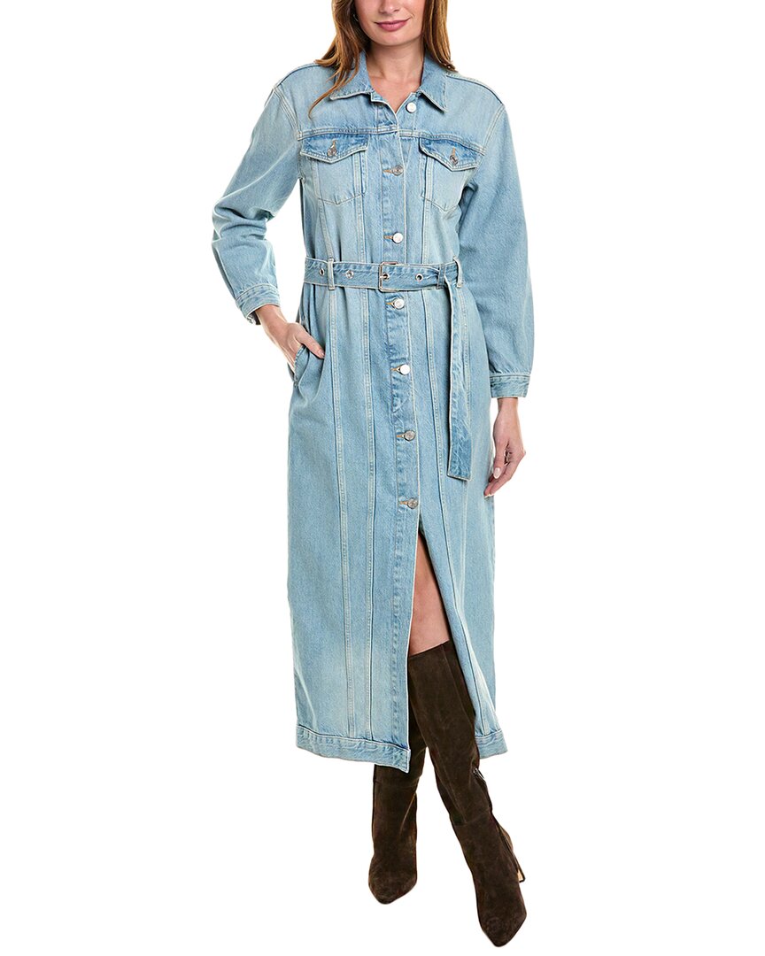 Frame Denim The Overlong Trucker Shirtdress In Blue