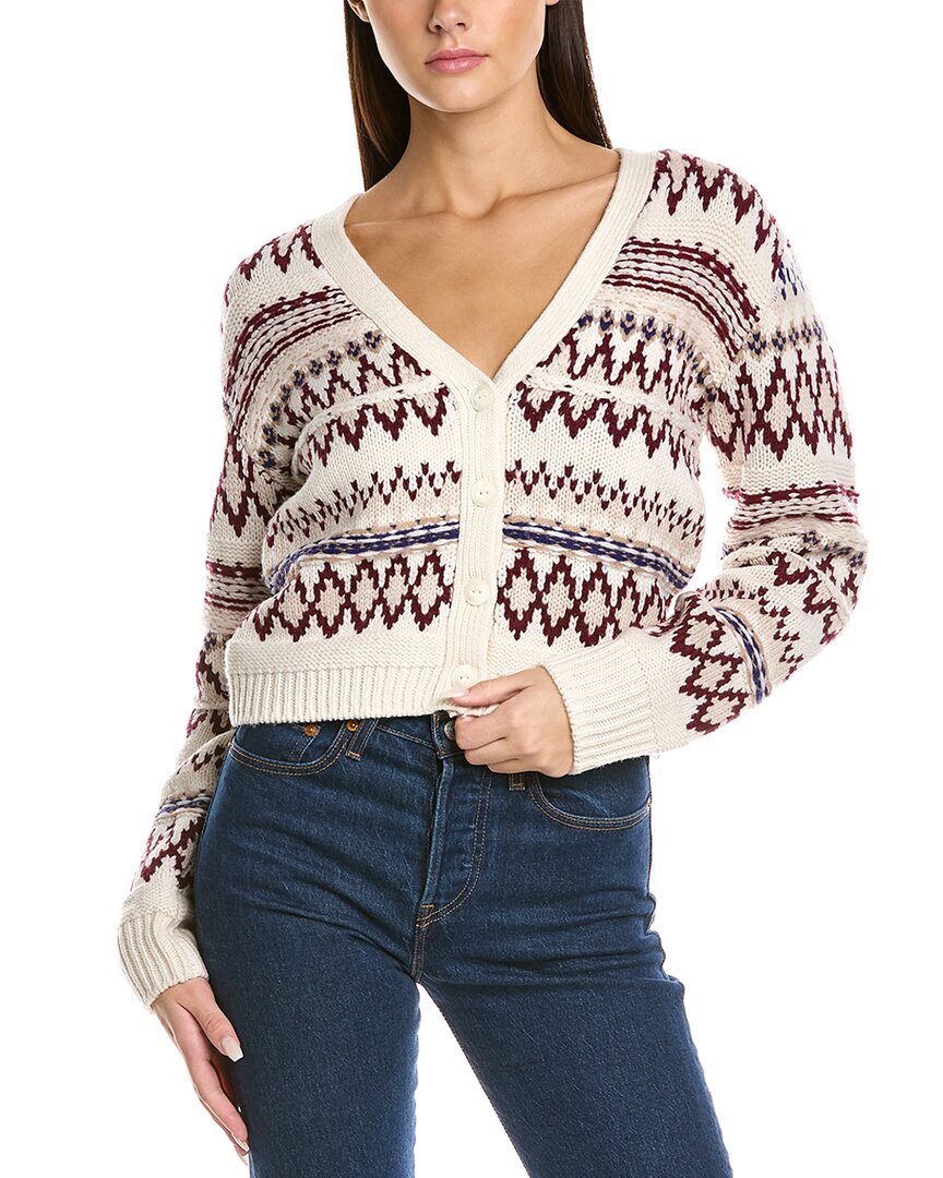 Rag & Bone Willow Fair Isle Wool Cardigan In White