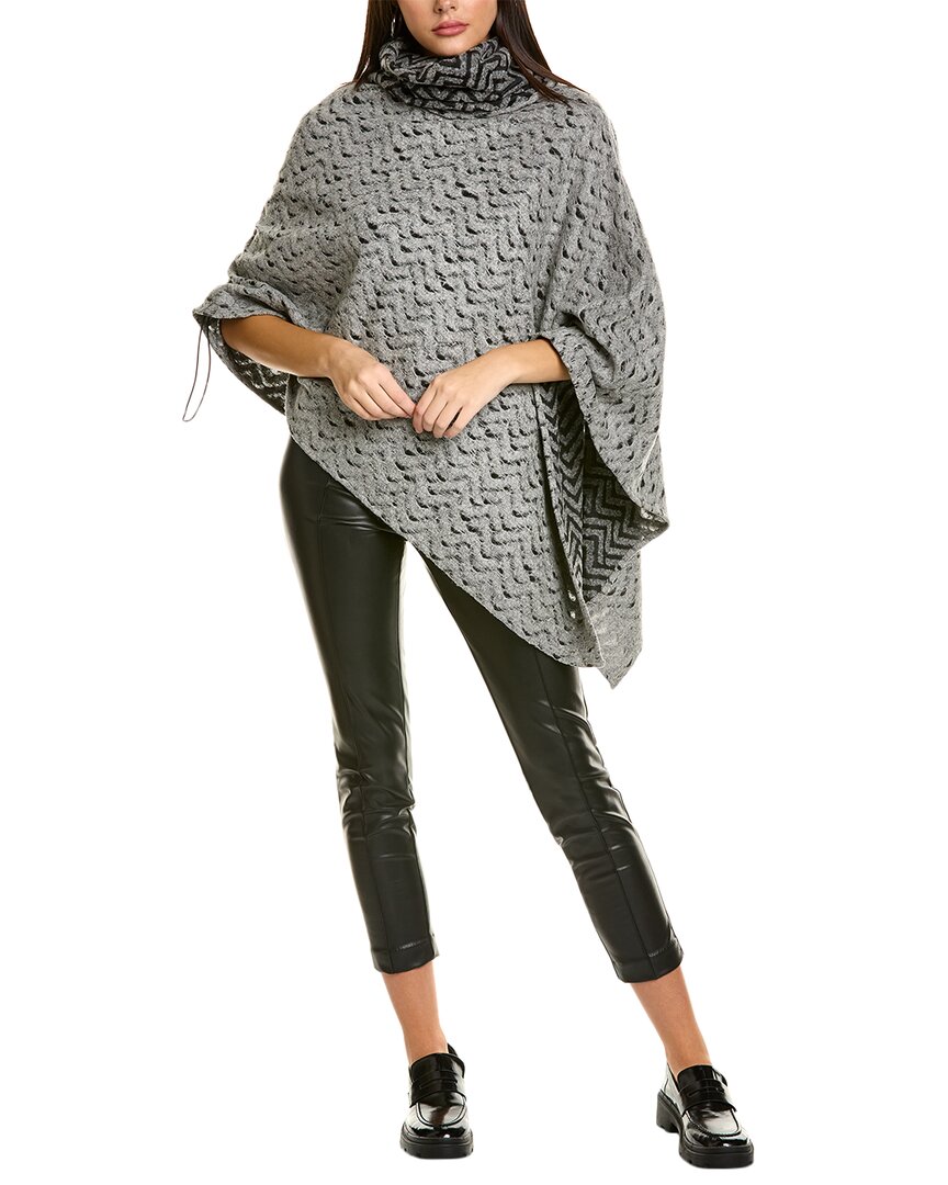 Shop Snider Queens Wool-blend Cape In Grey