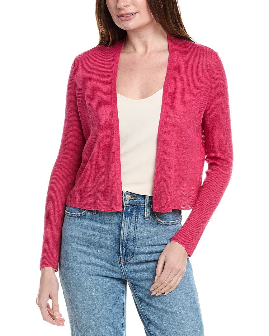 Eileen Fisher Linen-blend Cardigan In Pink