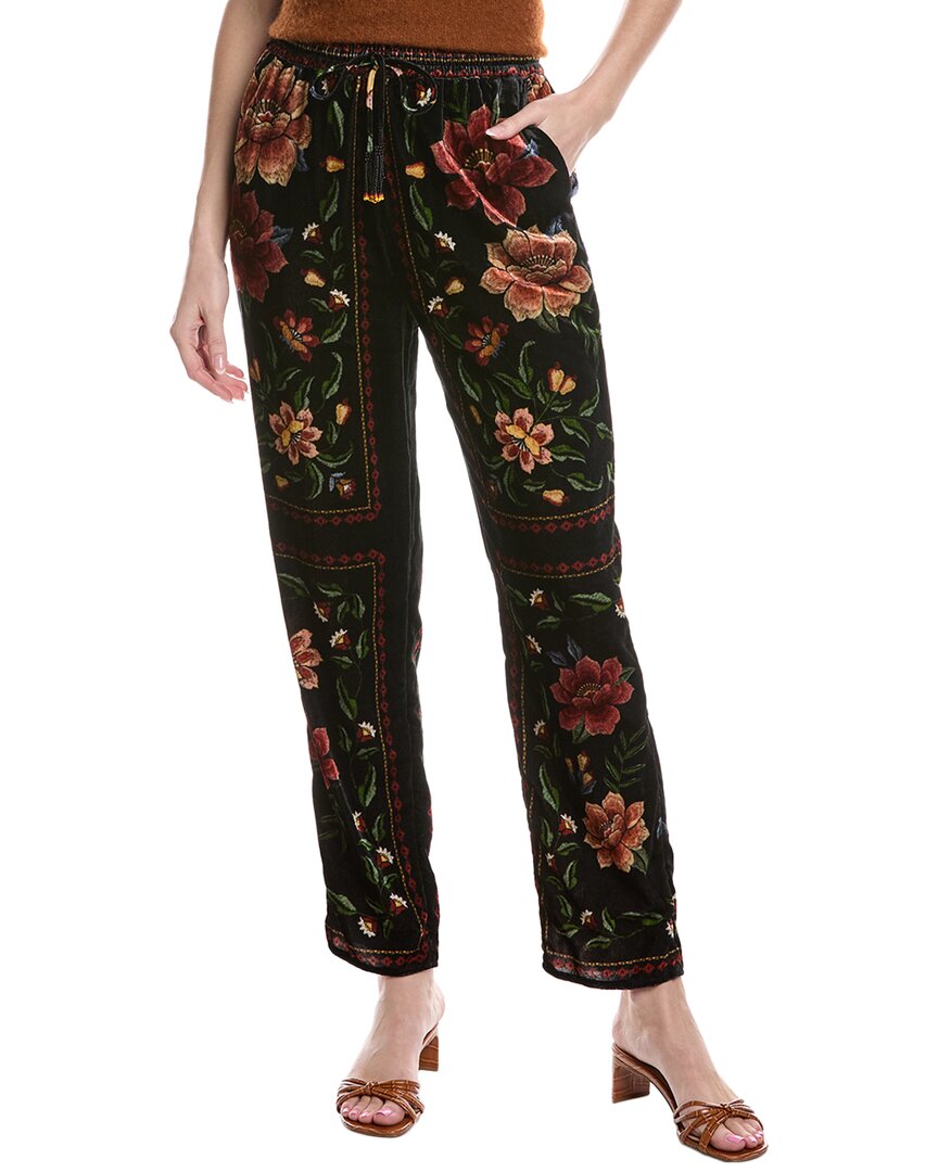 Farm Rio Velvet Pant In Black