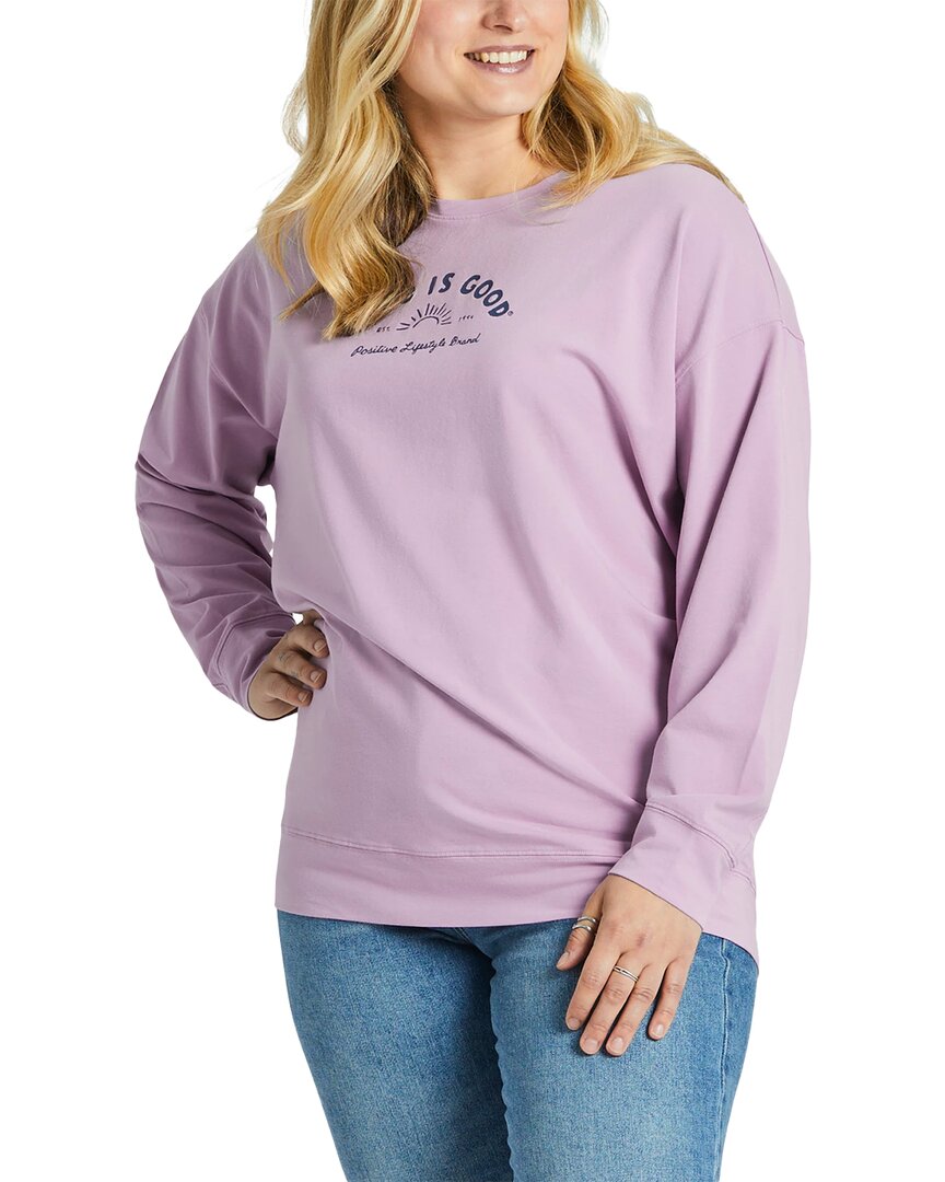 Life Is Good Flex Crew T-shirt In Pink