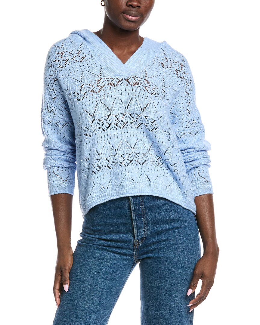 Autumn Cashmere Sequin Pointelle Cashmere-blend Hoodie In Multi