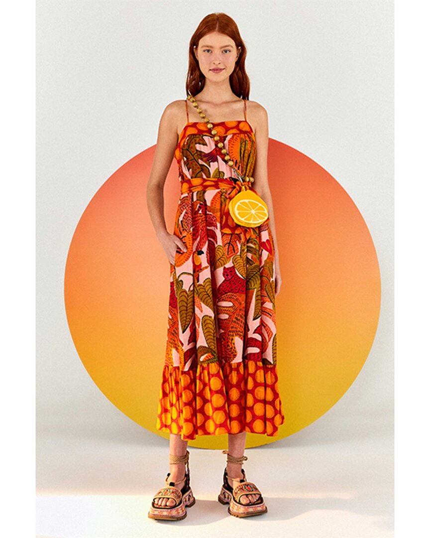 Farm Rio Summer Dream Linen-blend Maxi Dress In Multi