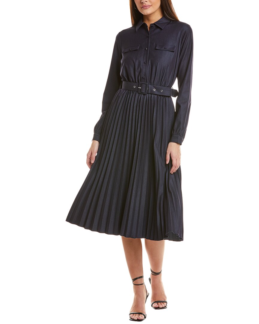 T Tahari Pleated Shirtdress