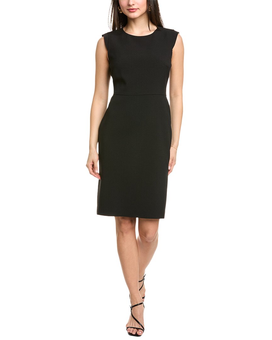 Shop Anne Klein Crepe Sheath Dress In Black