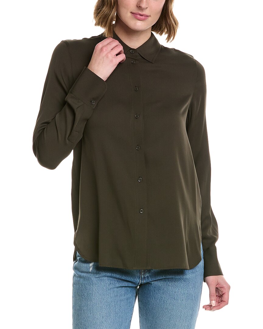 Vince Slim Fitted Silk-blend Blouse