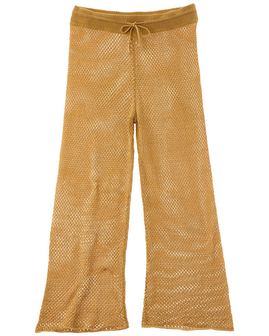 Weworewhat Crochet Drawcord Pant In Gold