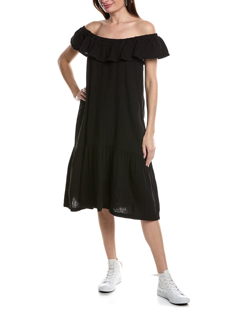 Wilt Off-shoulder Flounce Midi Dress In Black